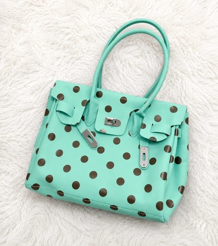 Stunning turquoise polka dot