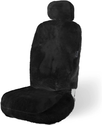 Black genuine sheepskin - genuine, seat