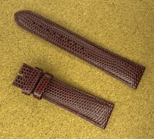 Hirsch Rainbow Lizard Embossed Watch Strap Brown