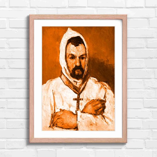 Intense bearded monk portrait - intense,