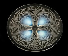 Art Deco Rene Lalique Coquilles Opalescent Glass Plate c1924 - Nr 3011