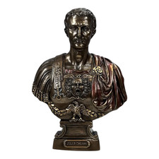 Gaius Julius Caesar Roman Ruler General Statesman Bust Cold Cast Bronze & Resin
