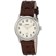 Timex Weekender Bristol Park Women's T2N902 Easy Reader Watch Brown Leather Band