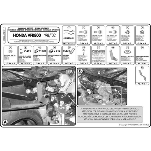 Rear monorack frame for honda - for,