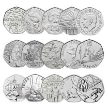 Rare Valuable UK 50p Coins Fifty Pence Circulated Commemorative Charles 3RD WAR