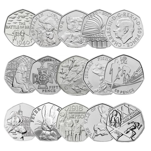 Rare valuable 50p coins - rare,