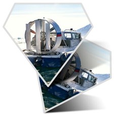 2 x Diamond Stickers 10 cm  - Hovercraft Vehicle  #16703