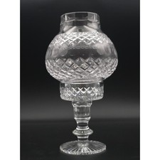 Vintage Tyrone Crystal Candle Lamp – Irish Cut Glass Hurricane, Star Base