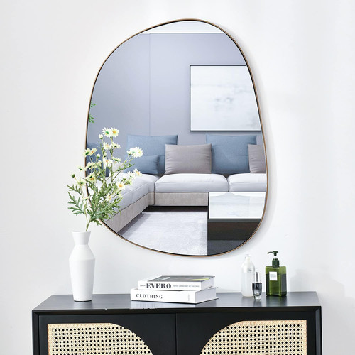 Asymmetrical brass framed wall - asymmetrical,