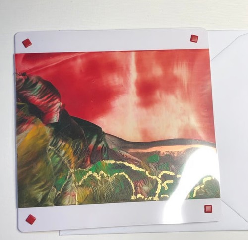 Fiery abstract encaustic art