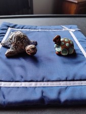 Two Tortoise Clay Ornaments Hand Crafted In Greece