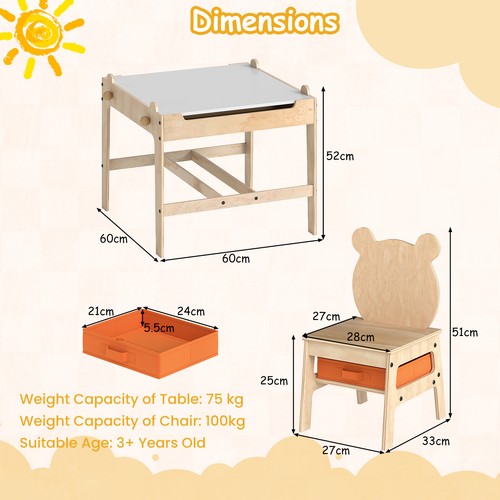Wooden activity desk set - desk,