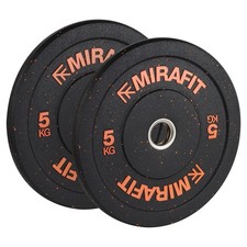 Mirafit 2 x 5kg Olympic Crumb Rubber Bumper Plates Weight Lifting Weights #191