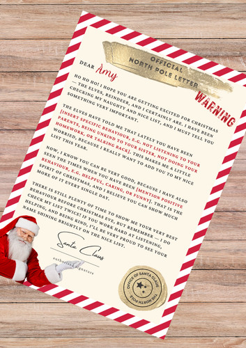 Personalised warning letter