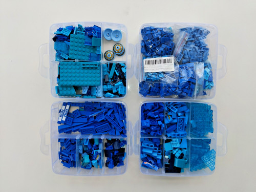 Assorted lego blue bricks - blue,