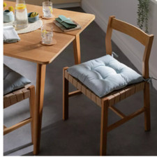 Save - Habitat Chambray Pack of 2 Seat Cushions - Duck Egg - 40cm x 40cm