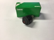 Genuine Lucas 12v 20A 2 position / 3 pin round rocker switch Red LED SPB350