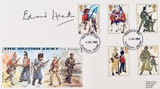 Edward Heath HAND SIGNED First Day Cover Ex Prime Minister *In Person* COA FDC