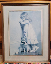 Vintage Charles Burton Barber In disgrace Girl In Corner Print Mounted Framed