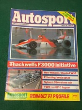 AUTOSPORT MAR 1985 THACKWELL F3000 WILLIAMS HONDA FW10 TWR GP C JAGUAR SYTNER SI