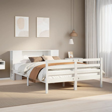 Bookcase bed white solid