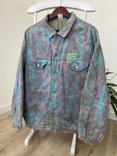 Vintage 90s Oxbow Men’s Multicoloured Rare Crazy Pattern Jean Jacket Size L