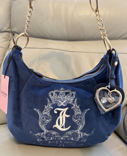 Juicy couture blue velvet hobo - couture,