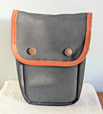 BILLINGHAM DELTA END POCKET BLACK CANVAS/TAN LEATHER