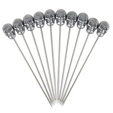 Cocktail Picks Garnish Picks Skull End Zinc Plated Cocktail Sticks Pack of 10