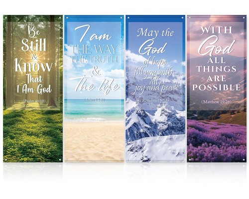 4pcs church banners with - banners,