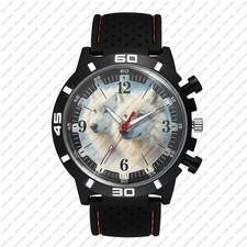 White Wolves Wolf Pair GT STYLE Sporty Stylish Wrist Watch
