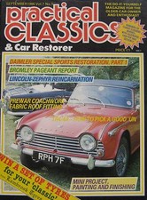 Practical Classics magazine 09/1986 featuring Triumph TR4, Lincoln-Zephyr V12