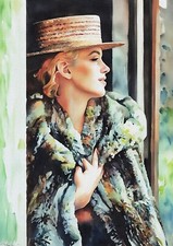Marilyn Monroe Watercolour  Illustration Print 29 (A4 Size) 210mm x 297mm.