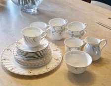 Wedgewood Bone China Pink Garland Floral Tea Dinner Set Cups Saucers Plates Jug 