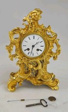 RIANGO FRERES, ANTIQUE FRENCH BRONZE ORMOLU MANTEL CLOCK