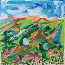 DARTMOOR LANDSCAPE WIDECOMBE NIGEL WATERS ORIGINAL ACRYLIC CANVAS PAINTING 