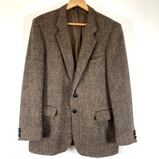 St Michael Vintage M&S Brown Harris Tweed Jacket Size Medium Chest 40 Inches