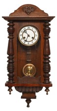 A Mahogany Vienna Wall Clock, Early 20thC, with Gilt Metal Enamel Dial, Pendulum