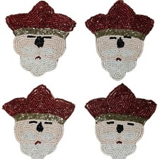 X4 Beaded Santa Claus Coaster