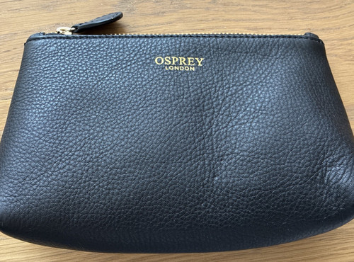 Small black leather osprey - black,