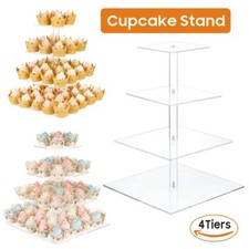 4 Tier Square Cupcake Stand