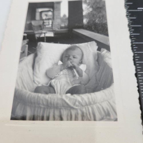 Photo baby wicker bassinet - baby, in
