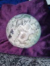 Druzy Moss Agate Sphere, Moss