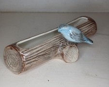 Vintage Ceramic Bird on Log