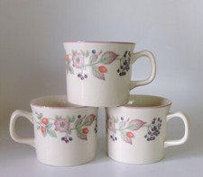 THREE WEDGWOOD ROSEBERRY TEA CUPS - GOOD CONDITION