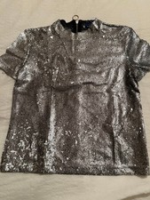 Zara Silver Sequin Short