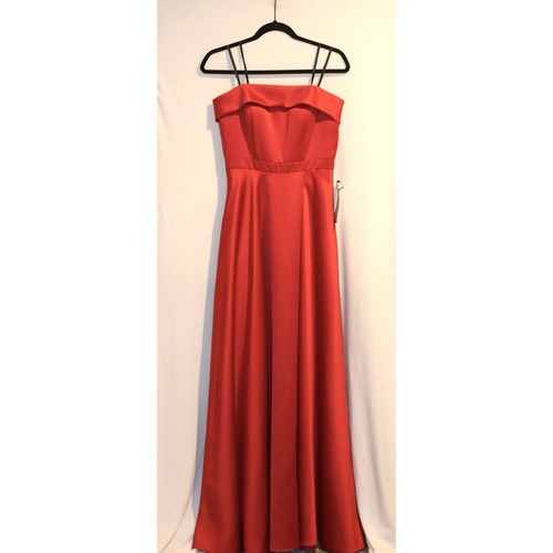 Xscape red strapless - strapless, floor