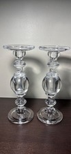 Pair Tall Clear Glass