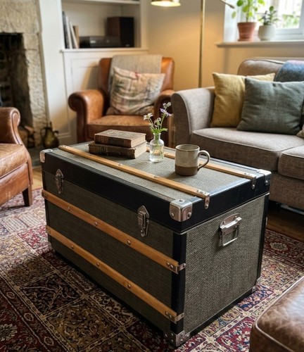 Vintage style travel trunk - style,