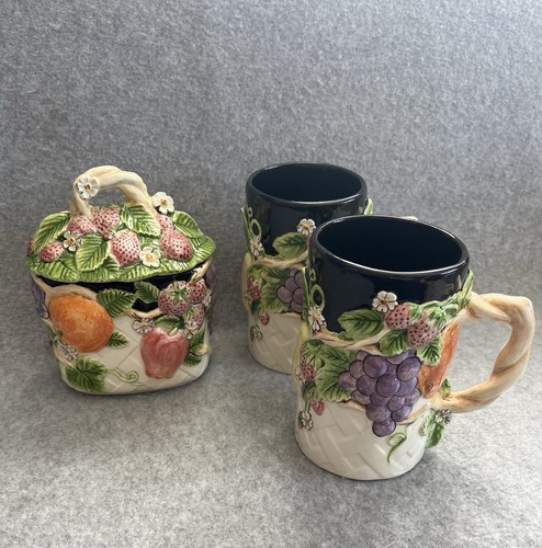 Hand painted pair mugs - hand, &